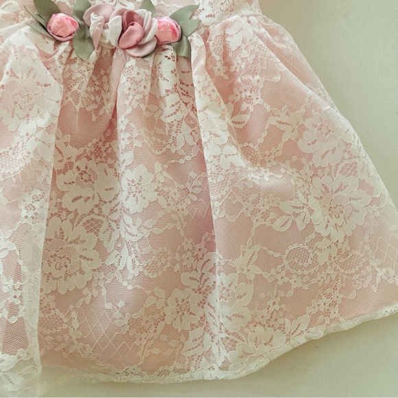 Mia & Mimi Baby Girl 18 Months Pink Lace Dress Special Occasions - Picture 4 of 11